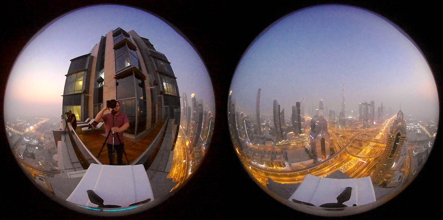 fisheye 360 image rollei camera paul reiffer photographer dubai shangri la view zayed road burj khalifa