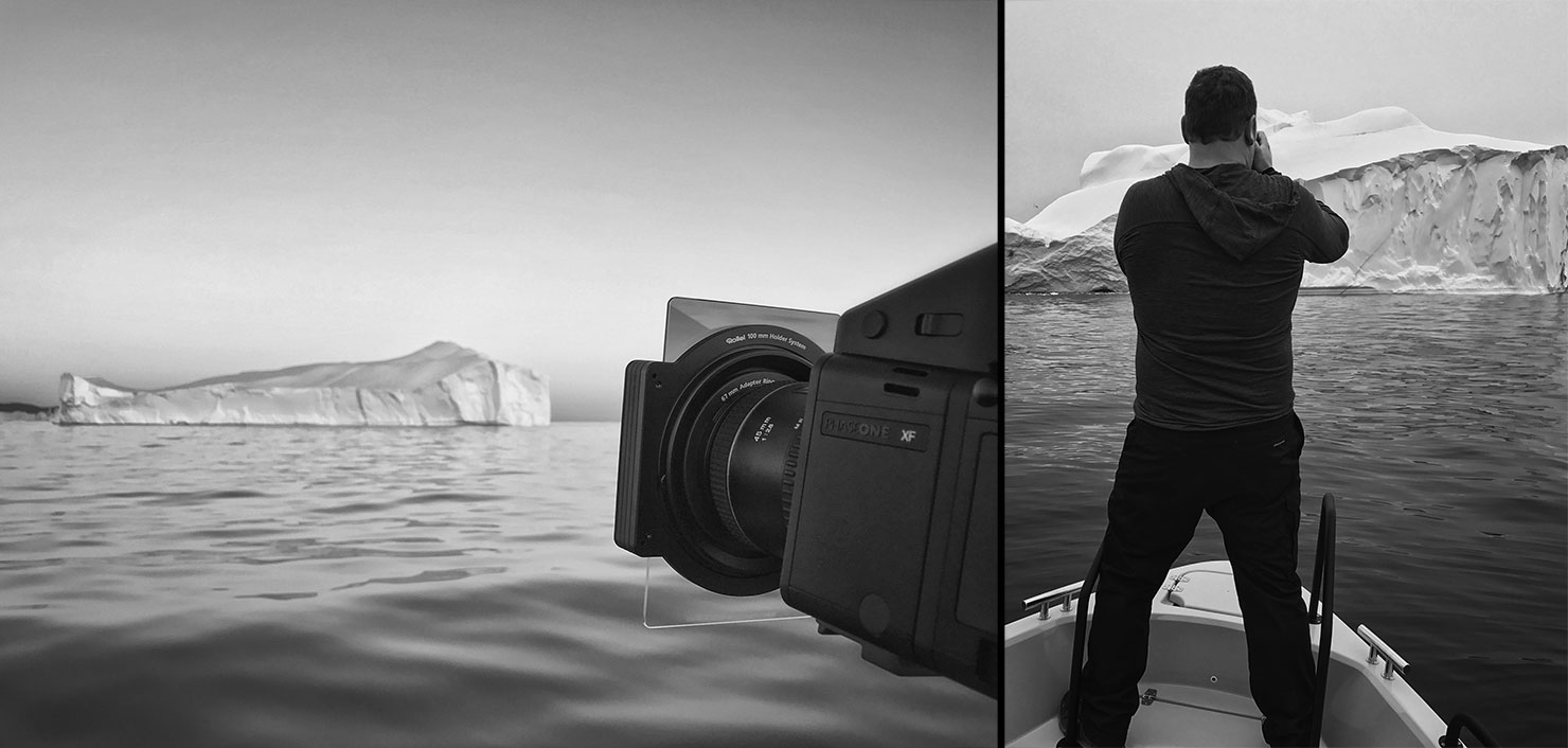 BTS Iceberg Shooting Boat Water Taxi Greenland Ilulisat Paul Reiffer Behind Scenes Up Close Phase One Achromatic