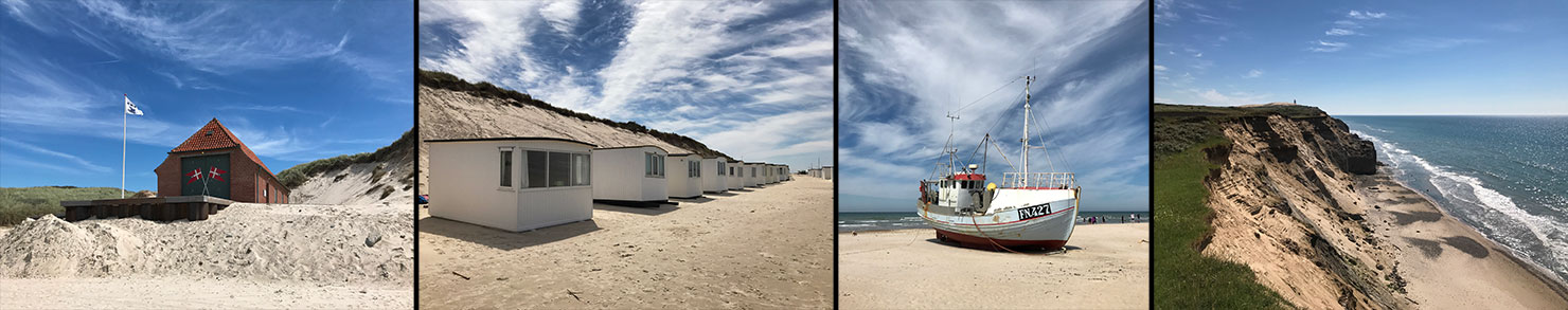 Exploring Løkken Beach Lokken Denmark North Town West Coast Paul Reiffer iPhone Huts Blue Sky