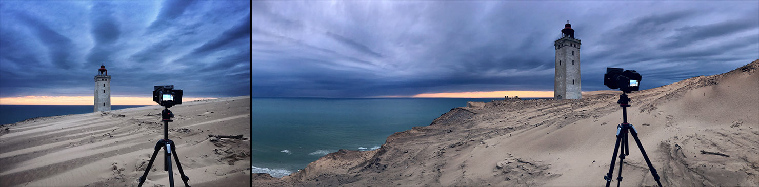 First Night Lokken Trip Planning Arrival Weather Rubjerg Knude Lighthouse BTS Camera Phase One Paul Reiffer Photographer iPhone Dunes Wind