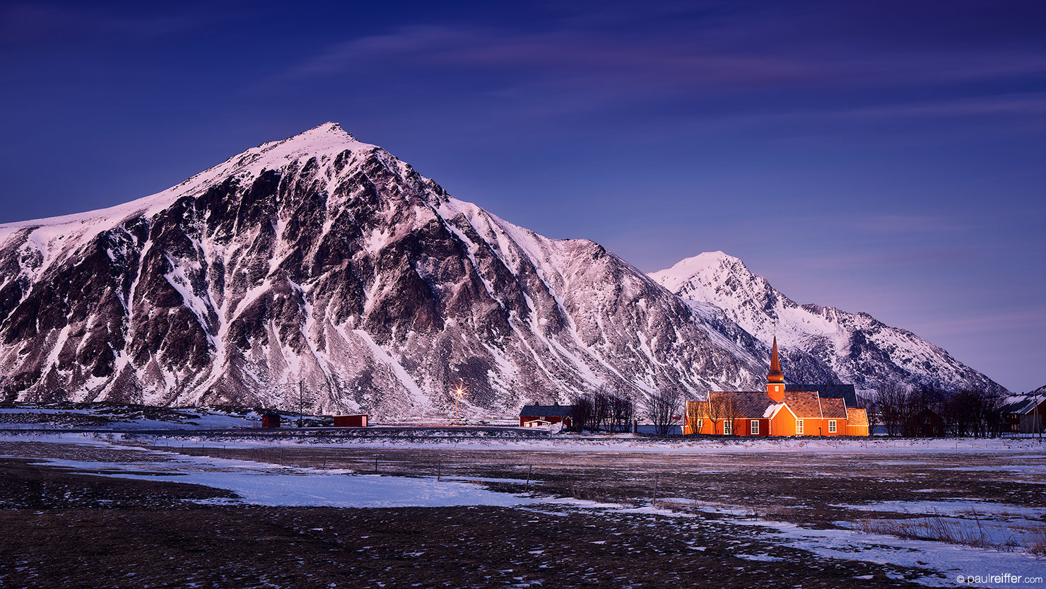 Lofoten Church Dusk Paul Reiffer Photographer Workshop Photography Luxury Bespoke Private Lofoten Norway