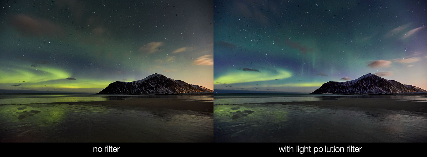 Lofoten Aurora Borealis Northern Lights Comparison Light Pollution Natural Night Astroklar Filter Paul Reiffer raw no