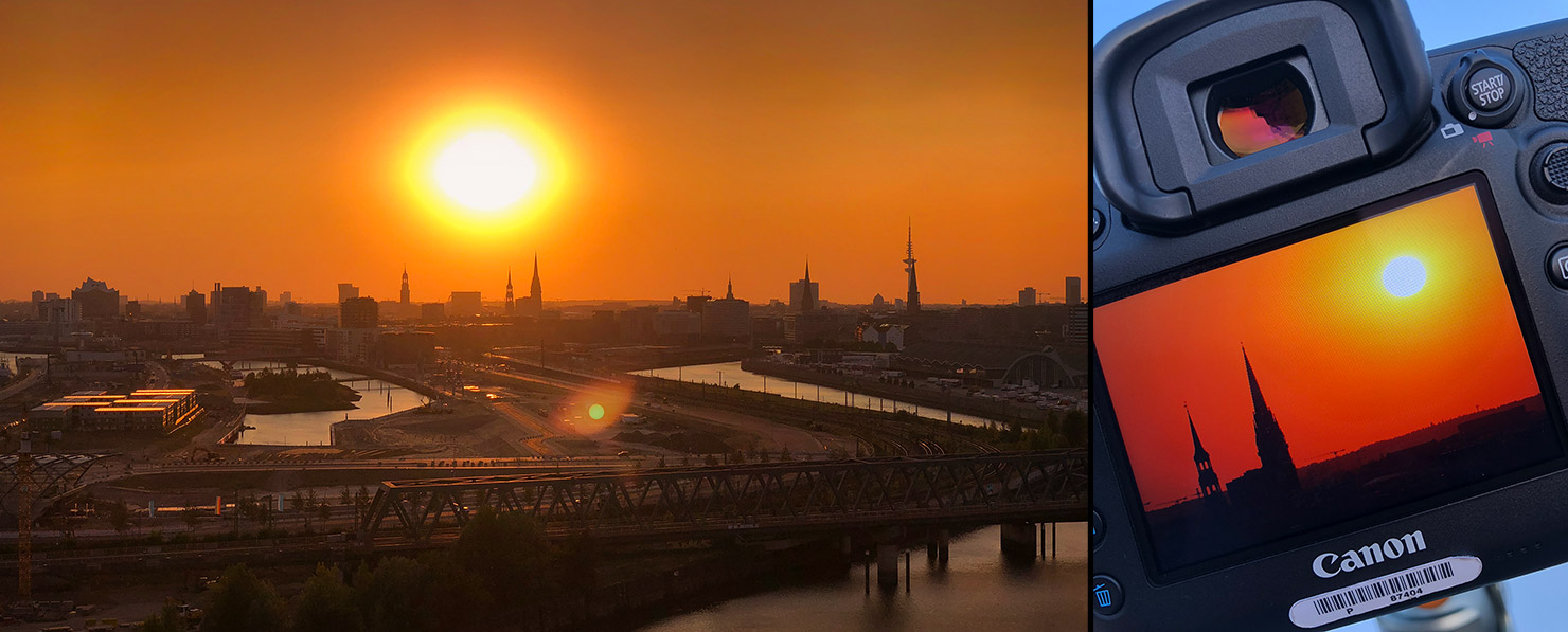 BTS Back Camera Sunset Hamburg Rollei Rooftop Holiday Inn City Skyline Silhouette Paul Reiffer