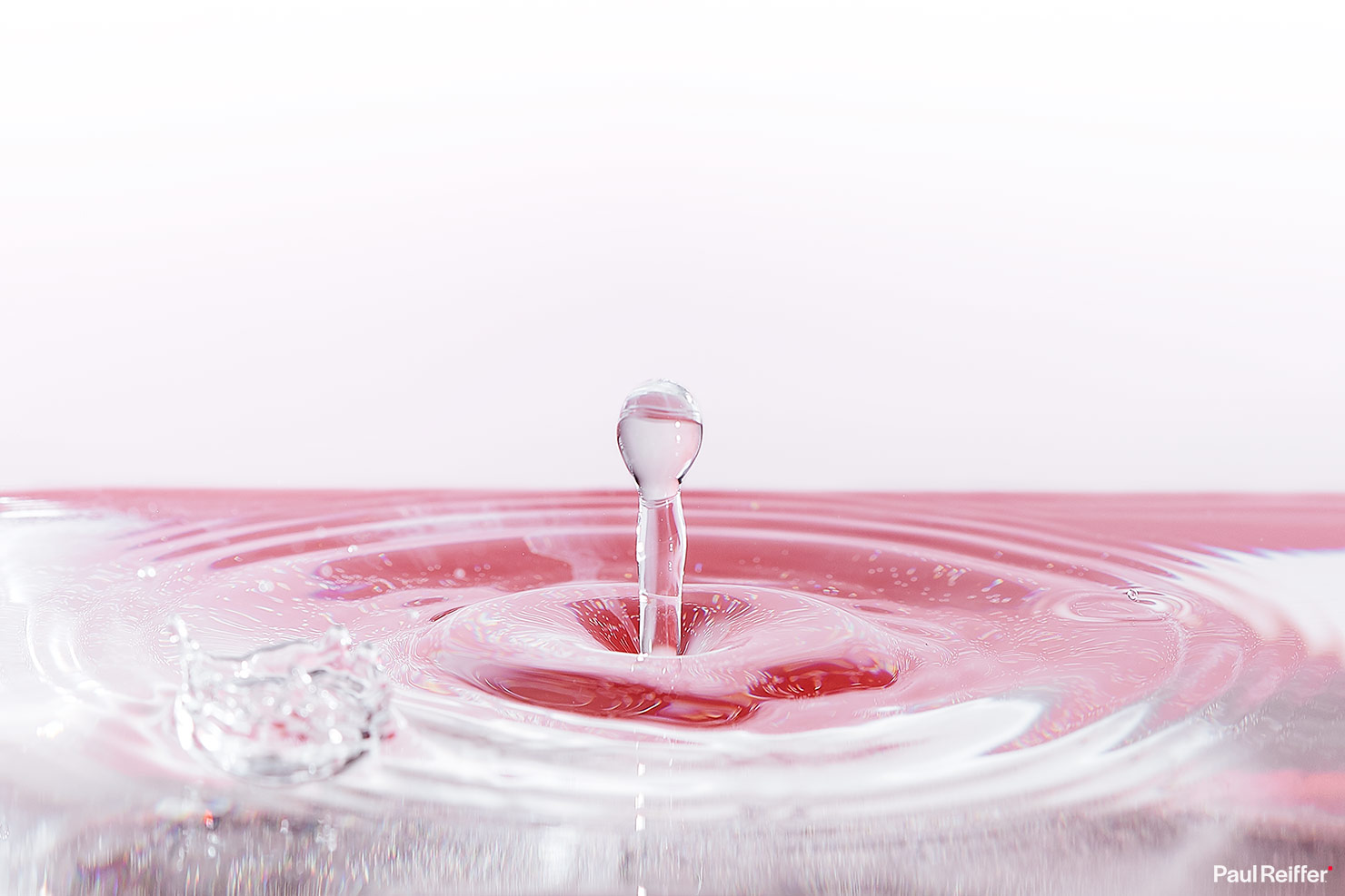 Water Droplets Drop Photography Freeze Flash Close Up Macro Slow Motion Paul Reiffer Pink White