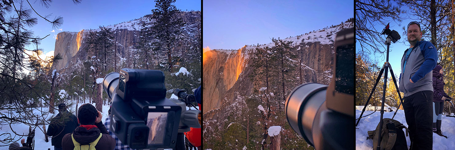 Day 2 Firefall BTS Waiting Sunset Horsetail Falls Yosemite Crowds Photographers Paul Reiffer