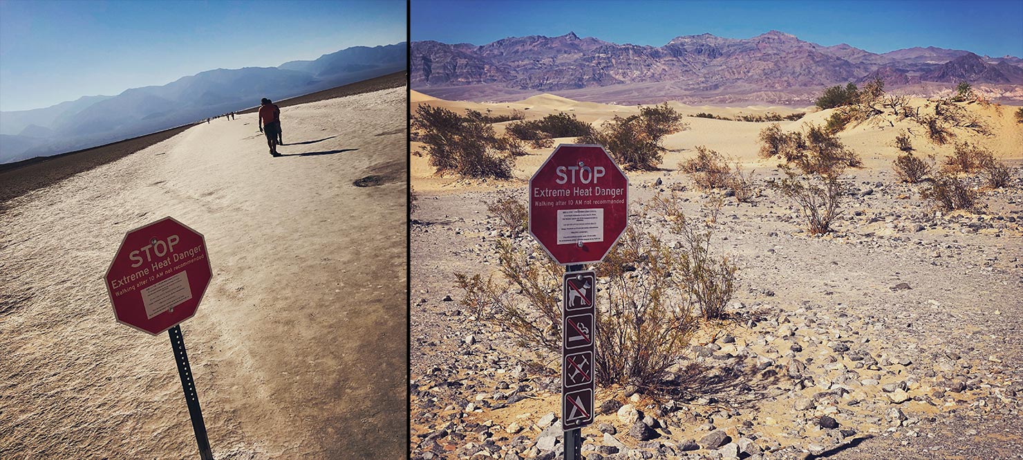 BTS Death Valley Extreme Heat Signs Mesquite Sand Dunes Paul Reiffer Photographer Badwater Basin Salt Flats Below Sea Level