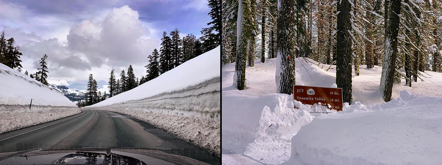 BTS Driving Winter Yosemite Valley 140 Roads Closed Lake Tahoe Packed Plough Paul Reiffer Road Trip