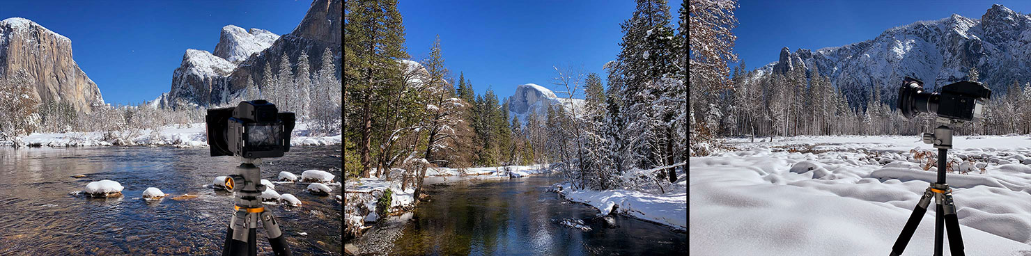 BTS Valley View Winter Yosemite Sentinel Bridge Half Dome Phase One IQ4 150MP XF Camera Paul Reiffer National Park Photographer Workshops California Photography