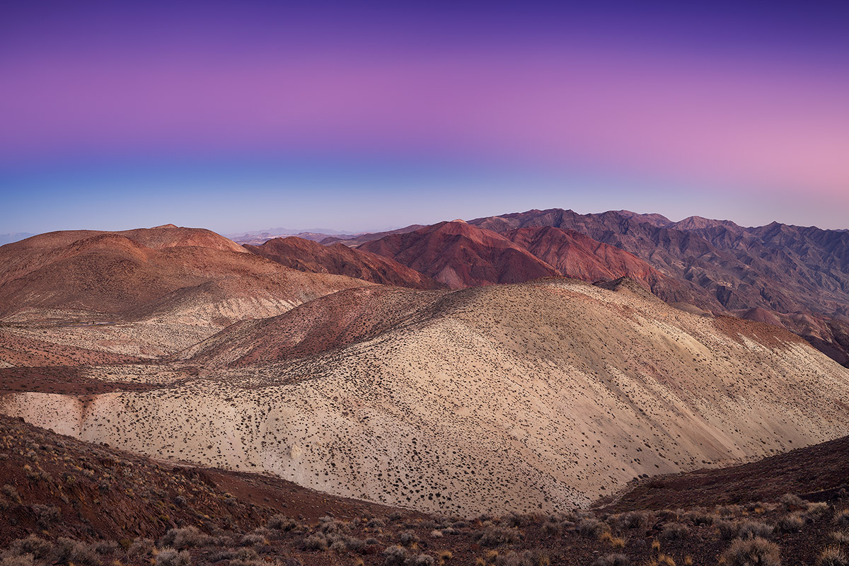 Paul Reiffer Death Valley Photo Workshop Reverse Dantes View Sunset Badlands Rocks