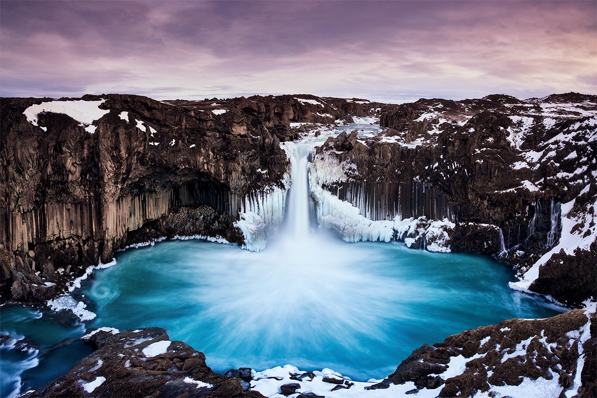 Paul Reiffer Iceland Arctic Photography Workshop Locations Aldeyjarfoss Waterfall Winter Ice Snow Round North