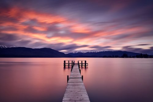 Paul Reiffer New Zealand South Island North Photography Workshop Locations Te Anau Jetty Sunset Fiordland National Park