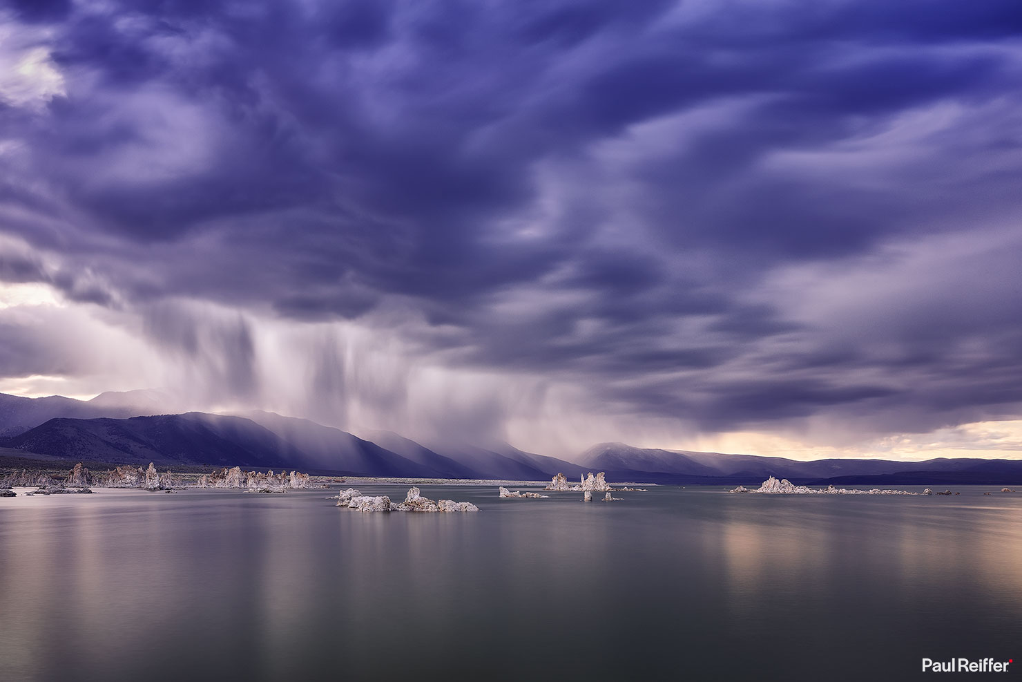 Storm Over Mono Lake South Tufa Photographers State Reserve Spot California Paul Reiffer Professional Limited Edition Prints Rain Clouds Mammoth Mountain Phase One Large Format Images