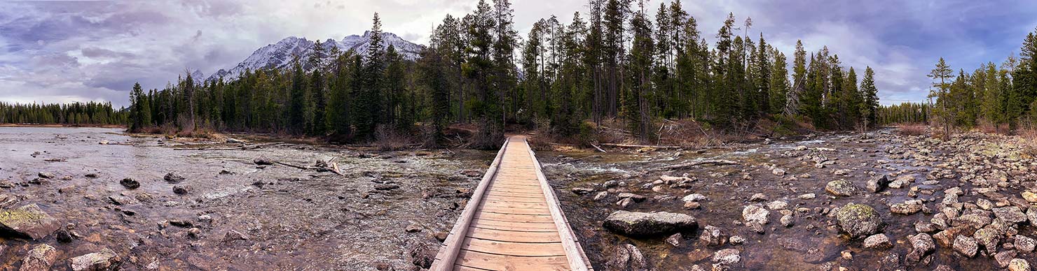 BTS String Leigh Lake Bridge Outlet Flow Grand Teton National Park Explore Tetons Paul Reiffer iPhone Pano