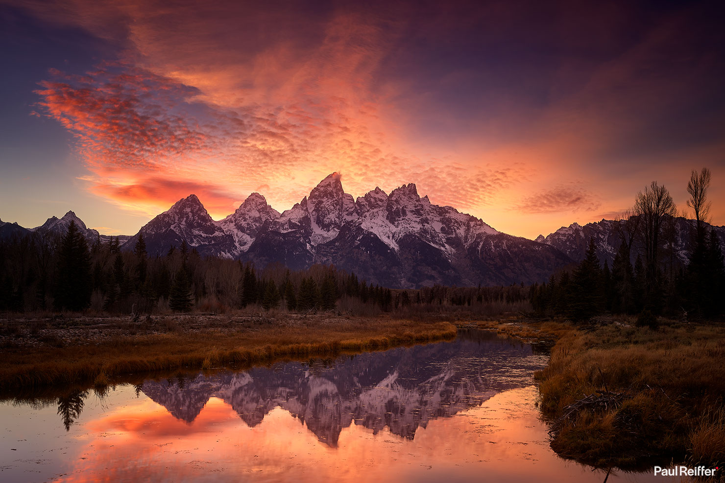 Jackson Hole Schwabachers Landing Winter Fall Sunset Reflections Grand Teton National Park Snake River Paul Reiffer Professional Photographer Landscape Travel IQ3