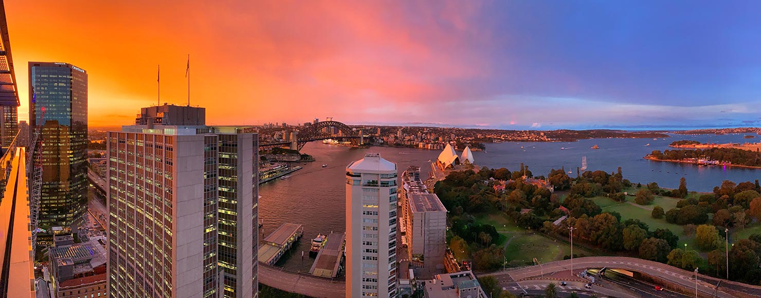 BTS Rooftop Club Intercontinental Sydney Sunset Sky Fire Panoramic Opera House Harbour Bridge View Paul Reiffer iPhone