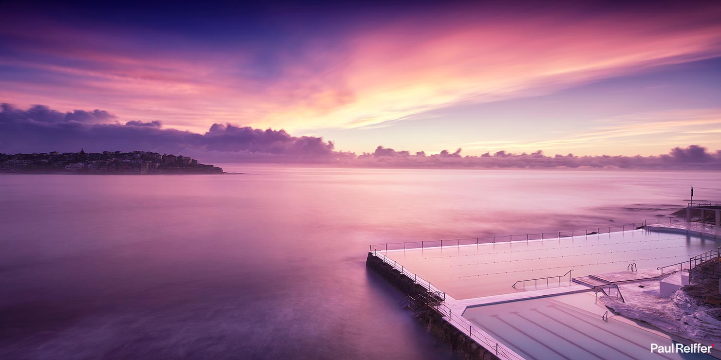 Bondi Icebergs Sunrise Salt Water Pool North Pastel Long Exposure Paul Reiffer Australia Commercial Travel Destination Photography License Photo