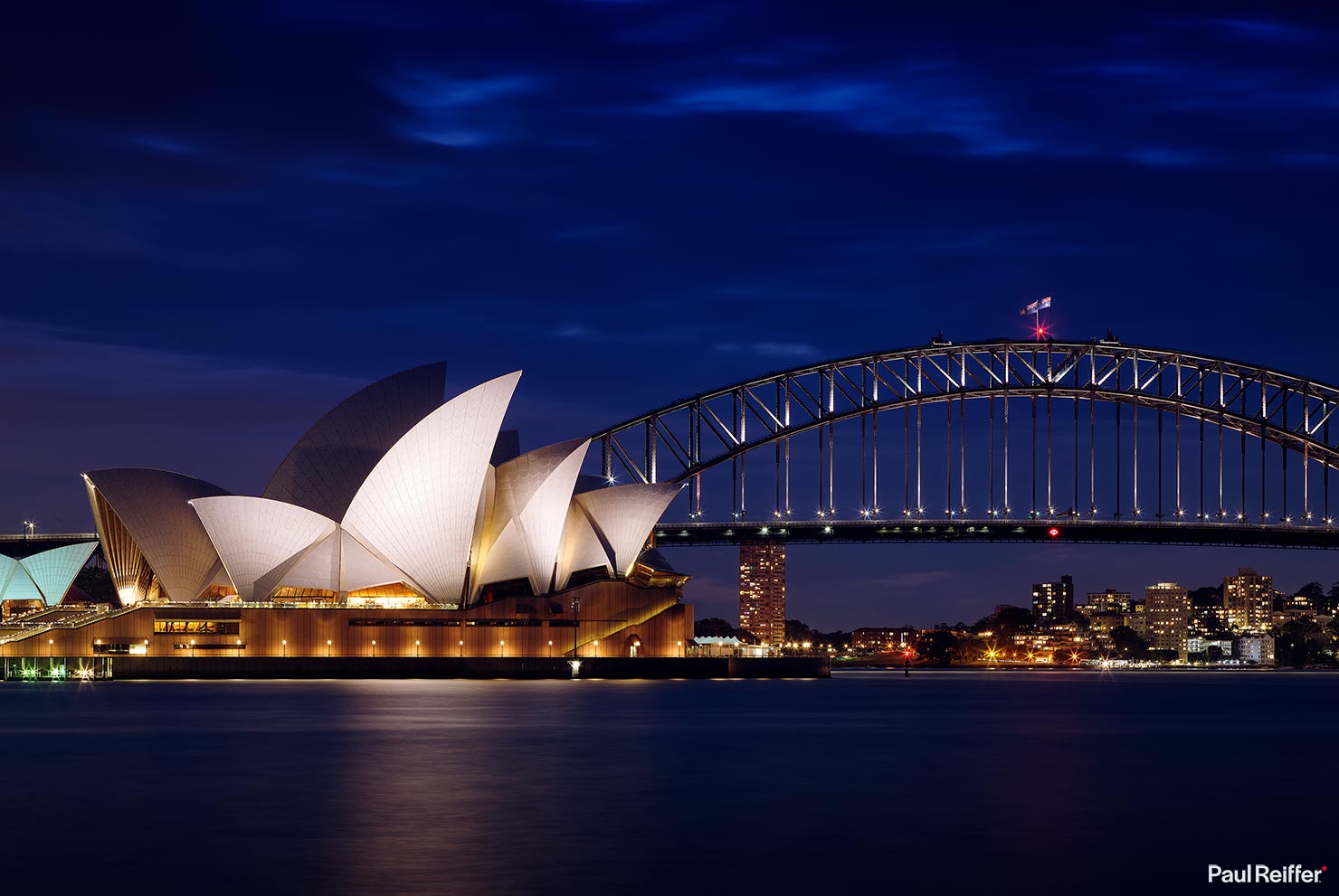 Sydney Opera House Blue Hour Night City Bridge Harbour Skyline Paul Reiffer Commercial Travel Destination Photography License Book Marketing Image