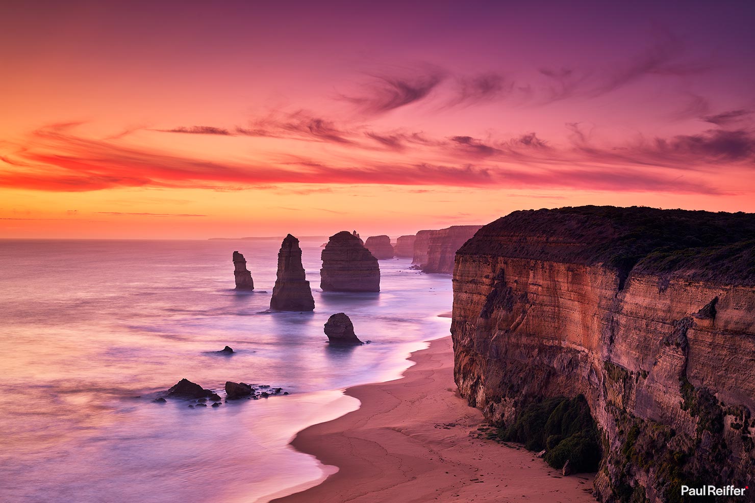 Twelve Apostles Sunset Great Ocean Road Melbourne South Australia Victoria Paul Reiffer Landscape Travel Photography Commercial Licensing Seascape