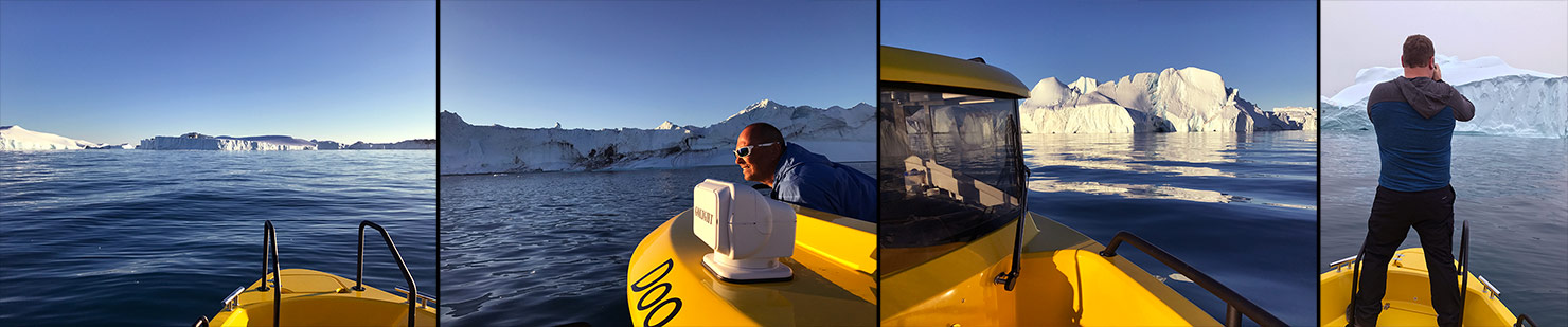BTS Boat Water Taxi Shooting Behind Scenes Greenland Icebergs Photography Photographing Ilulissat Glacier Midnight Sun Paul Reiffer Photographer Professional Landscape Commercial Travel