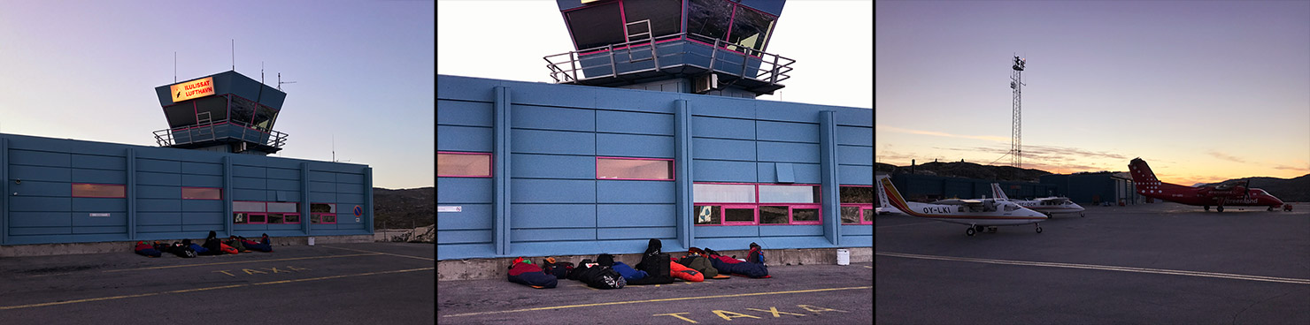 BTS Passengers Airport Sleeping Morning Behind Scenes Greenland Icebergs Photography Photographing Ilulissat Glacier Midnight Sun Paul Reiffer Photographer Professional Landscape Commercial Travel