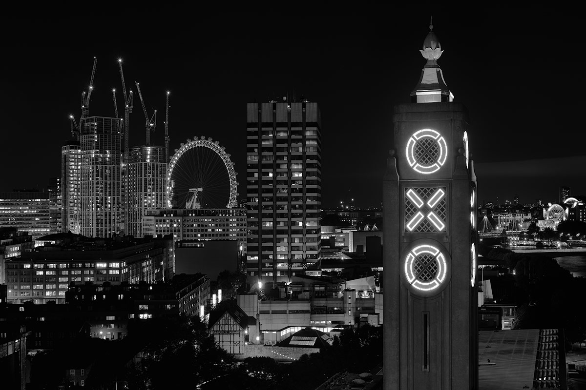 Paul Reiffer Black White OXO Tower Rooftop Cityscape City England Britain Photographic Workshops Location London