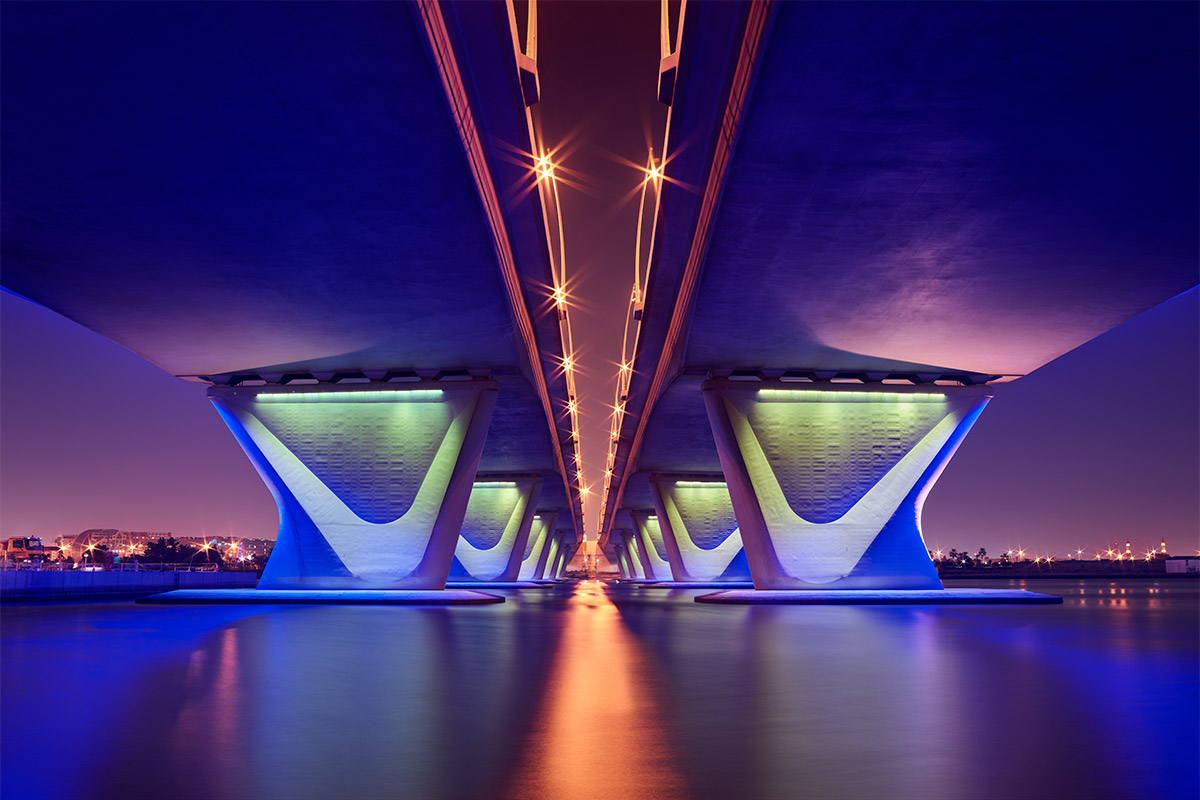 Paul Reiffer Dubai Photographic Workshops Landscape Location UAE Road Garhoud Bridge Lights Under Long Exposure Architecture City Night Private Luxury All Inclusive Photo