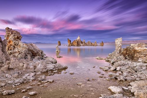 Paul Reiffer Mono Lake Tufa Sunset Pink Sky Rocks Formation Salt Saline State Reserve Park Photographic Workshops Location California