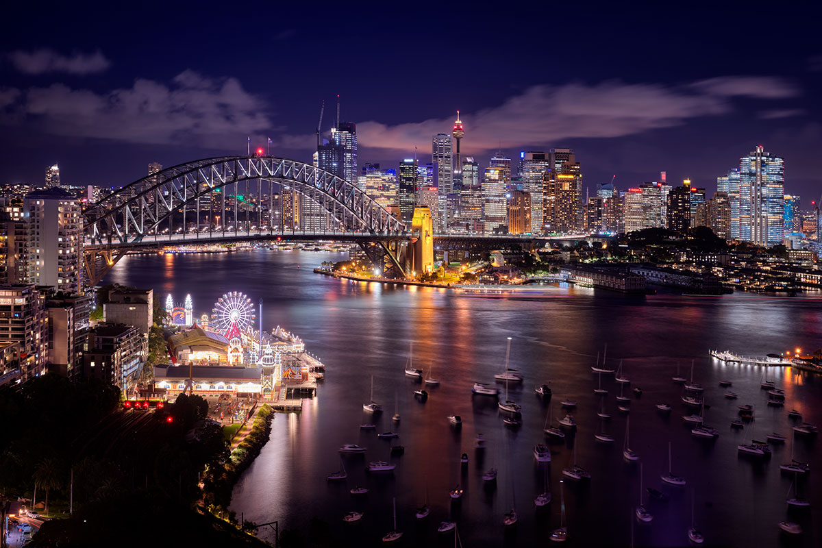 Paul Reiffer Sydney Photographic Workshops Landscape Location Australia Rooftop Cityscape View North Harbour Luna Park Bridge Skyline Private Luxury All Inclusive Photo