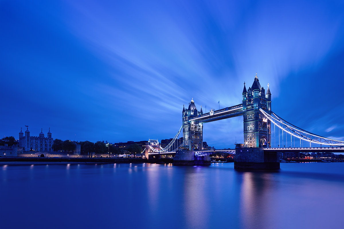 Paul Reiffer Tower Bridge Blue Hour Lights Night Lights Long Exposure Cityscape City England Britain Photographic Workshops Location London