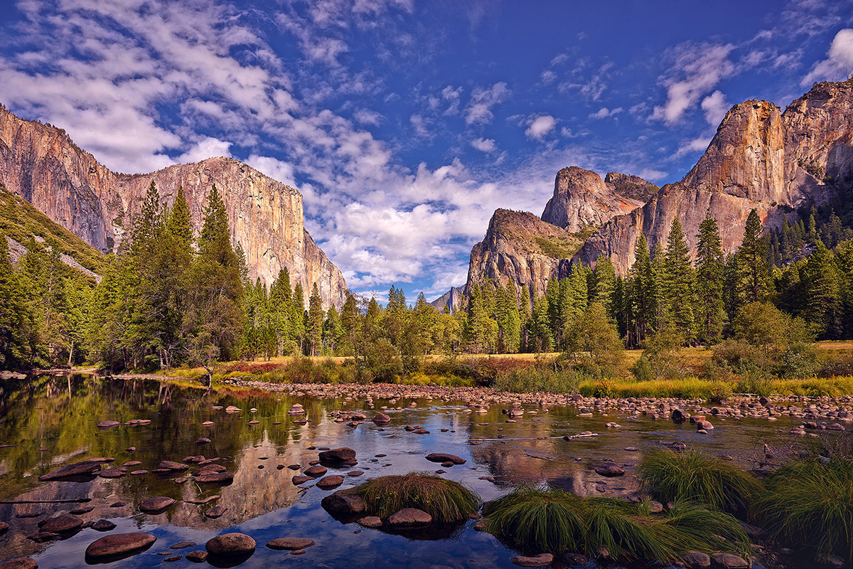 Paul Reiffer Yosemite River Riverside Water Half Dome Bridal Veil Falls Waterfall Valley Summer Sky Clouds National Park Photographic Workshops Location California