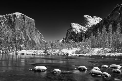 Paul Reiffer Yosemite River Riverside Water Half Dome Bridal Veil Falls Waterfall Valley Winter Ansel Adams Black White National Park Photographic Workshops Location California