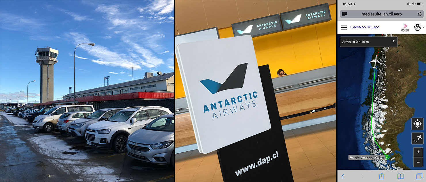 BTS Punta Arenas Airport Antarctic Airlines Flight Path Over Patagonia Paul Reiffer Flight LATAM