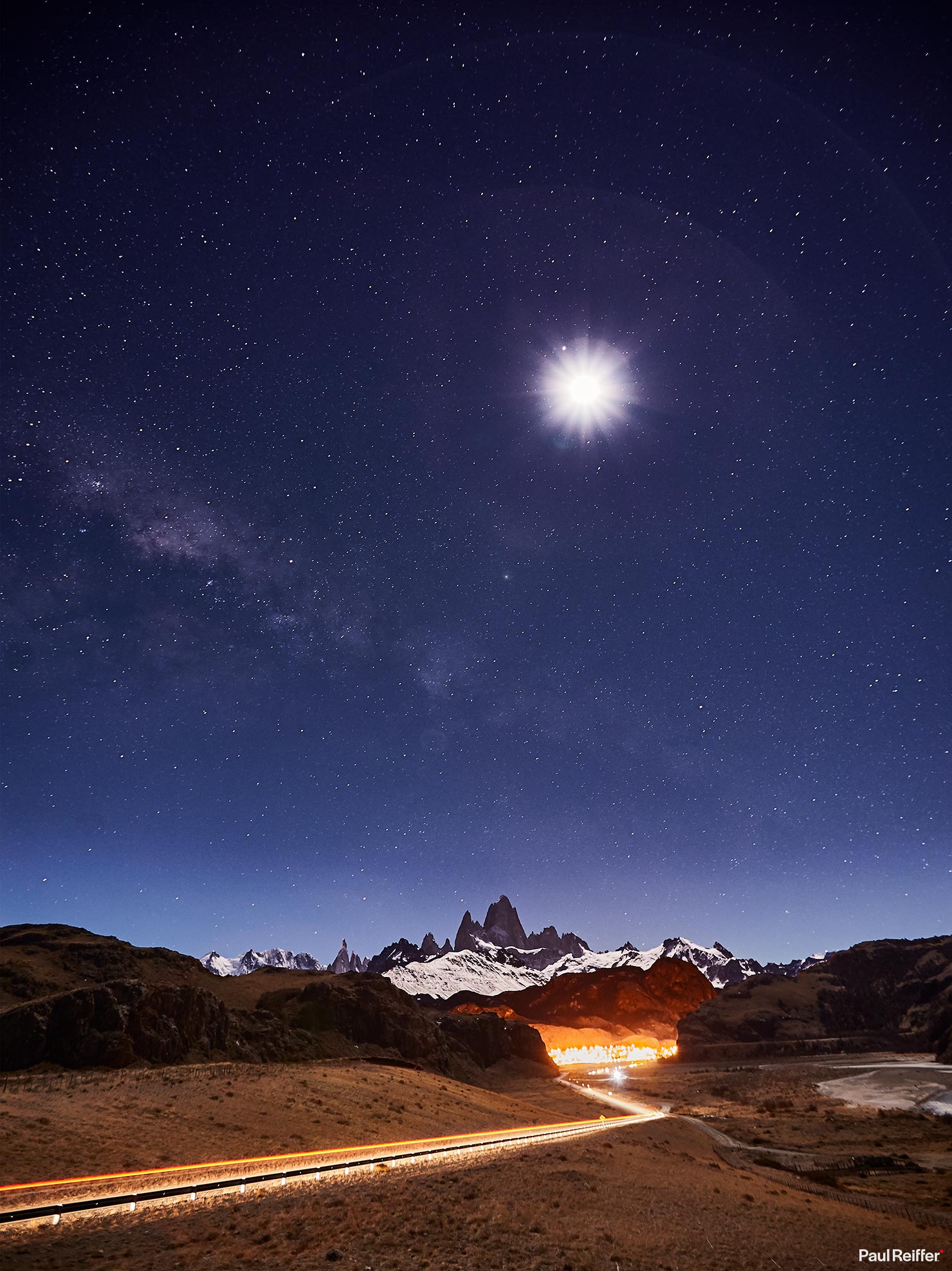 Patagonia Night Sky Over El Chalten Argentina Canon Paul Reiffer Professional Photographer Workshops South America Winter Mount Fitz Roy Light Trails