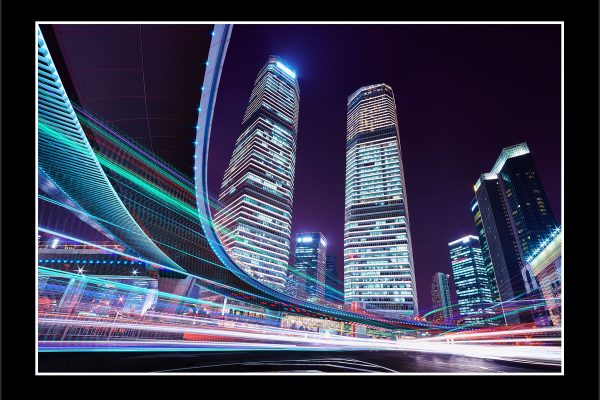 product picture Circular Motion Shanghai Lujiazui Night City Cityscape Lights Traffic Trails buy limited edition print paul reiffer photograph photography