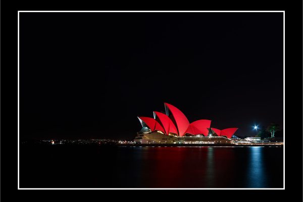 product picture Encore Sydney Opera House In Red Night Sky Australia Light Show City buy limited edition print paul reiffer photograph photography