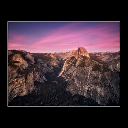 product picture Half Dome Glacier Point Sunset Yosemite National Park California Pink Sky Phase One buy limited edition print paul reiffer photograph photography