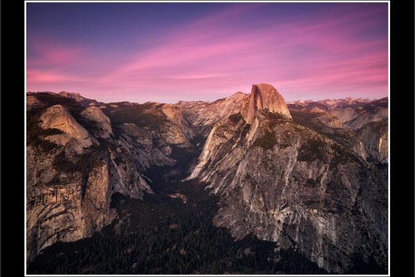 product picture Half Dome Glacier Point Sunset Yosemite National Park California Pink Sky Phase One buy limited edition print paul reiffer photograph photography