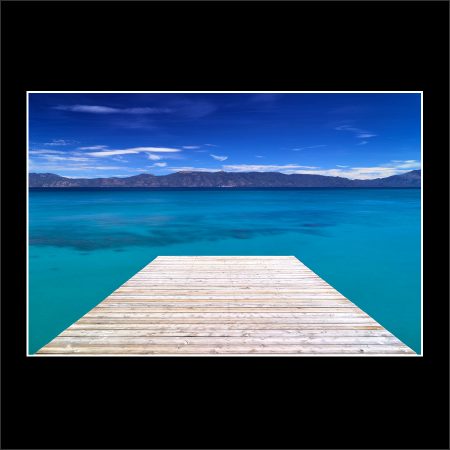 product picture Into The Blue Lake Tahoe Jetty Still Mountains Calm wooden buy limited edition print paul reiffer photograph photography
