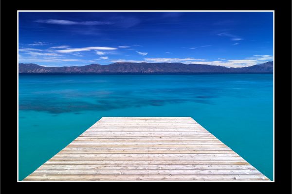 product picture Into The Blue Lake Tahoe Jetty Still Mountains Calm wooden buy limited edition print paul reiffer photograph photography