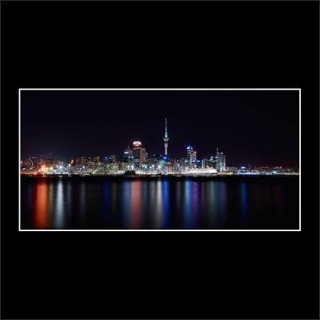 product picture Night Sailing Auckland Skline Cityscape Night Lights City New Zealand buy limited edition print paul reiffer photograph photography