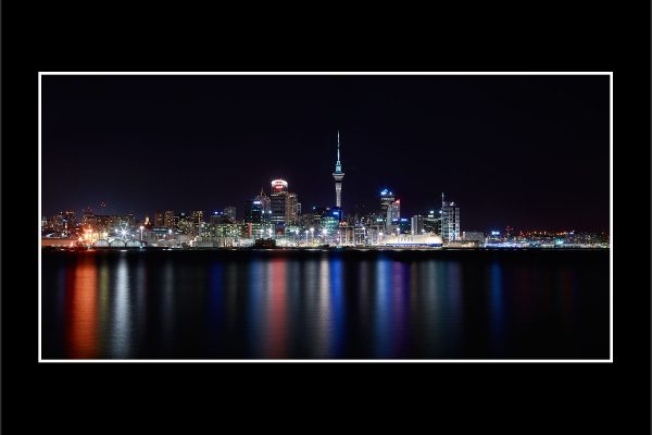 product picture Night Sailing Auckland Skline Cityscape Night Lights City New Zealand buy limited edition print paul reiffer photograph photography