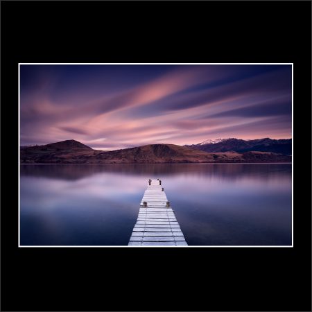 product picture Patience Lake Hayes New Zealand Queenstown Jetty Wooden Pier Long Exposure Calm Rest Mountains Pure buy limited edition print paul reiffer photograph photography