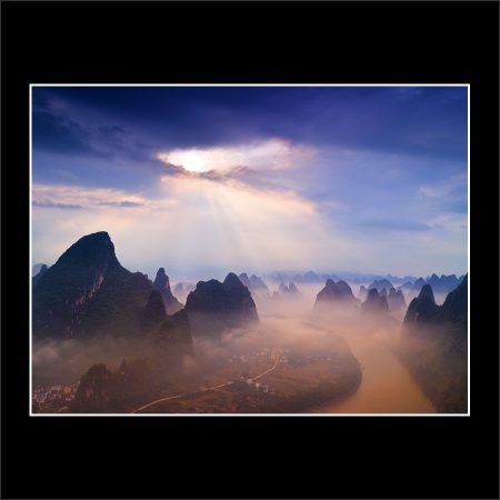 product picture Portal Guilin Mountains China Countryside Sunrise Li Xi River buy limited edition print paul reiffer photograph photography