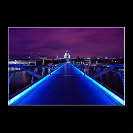 product picture Runway Millennium Bridge London City Cityscape Night Lights St Pauls Cathedral buy limited edition print paul reiffer photograph photography