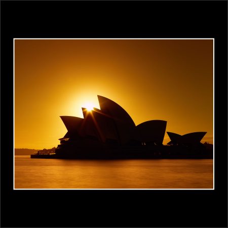product picture Solo Sydney Opera House Silhouette Sunrise Flare Sun Australia buy limited edition print paul reiffer photograph photography