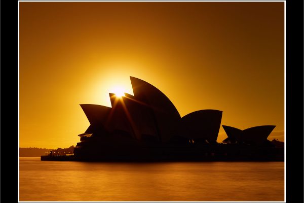 product picture Solo Sydney Opera House Silhouette Sunrise Flare Sun Australia buy limited edition print paul reiffer photograph photography