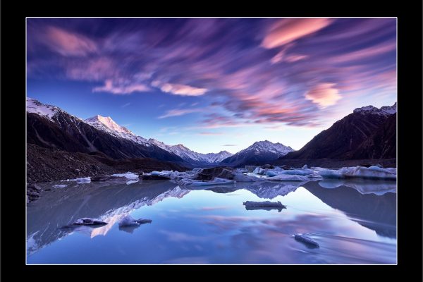 product picture Thaw Winter Sunrise Tasman Lake Glacier Glacial Iceberg Lake Mount Cook New Zealand buy limited edition print paul reiffer photograph photography