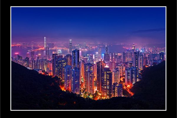 product picture The Cauldron Peak Hong Kong Island Aerial View Cityscape City Night Lights buy limited edition print paul reiffer photograph photography