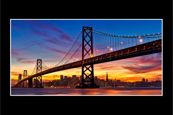 product picture The City By The Bay San Francisco Bridge Sunset Lights Cityscape Night California buy limited edition print paul reiffer photograph photography