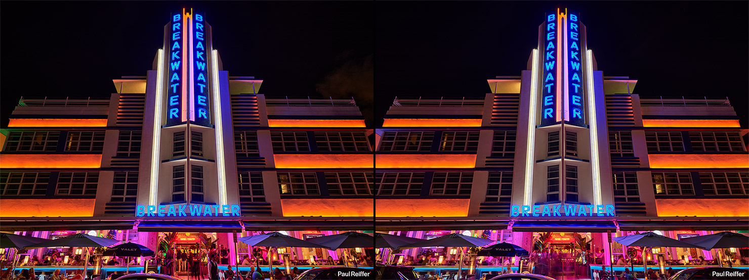 Breakwater Hotel Compare Comparison Dual Exposure Frame Averaging Standard Single Phase One Paul Reiffer Medium Format Photographer Miami South Beach